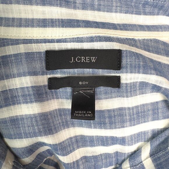 J.Crew Boy Button-Up Top Womens M Cotton Striped Long Sleeves‎ Collared - Picture 7 of 9